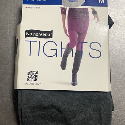 No Nonsense Super Opaque Tights Control Top Cobblestone Gray Women’s Medium